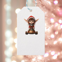 Etiquetas Brancas para Presente do Elf Patinete de