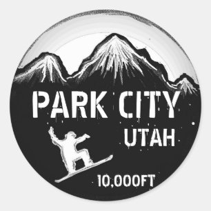 Etiquetas brancas pretas da arte do snowboard de