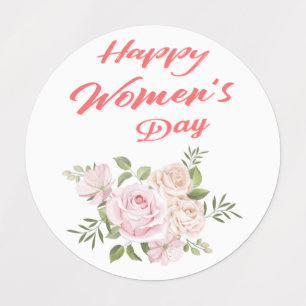 Etiquetas branco feliz do dia das mulheres