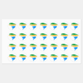Etiquetas Brasil mapeia borda com cores de bandeira brasilei
