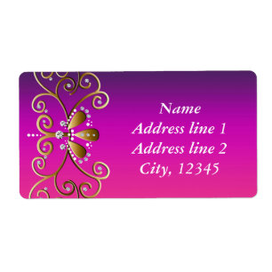 Etiquetas Brilhantes Rosa Roxo Dourado Princesa In