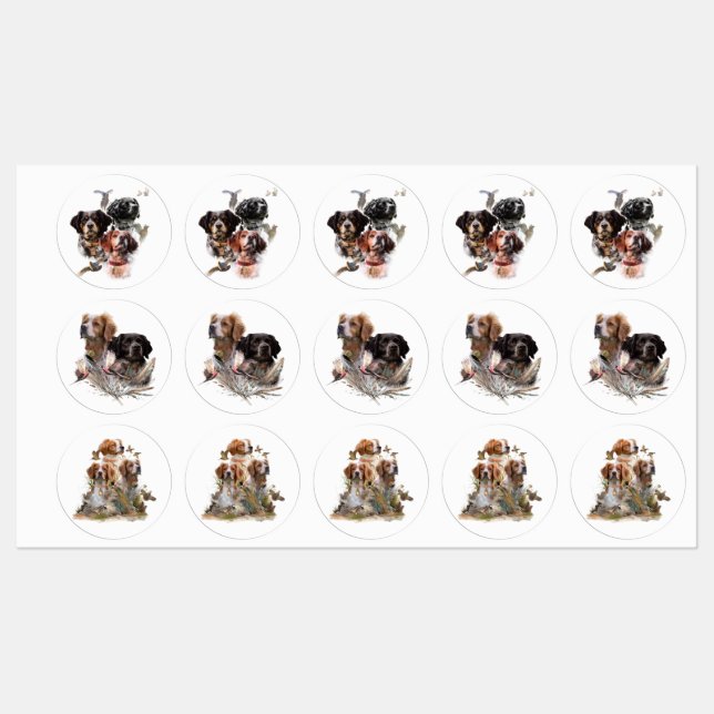 Etiquetas Brittany Spaniel (Folha)