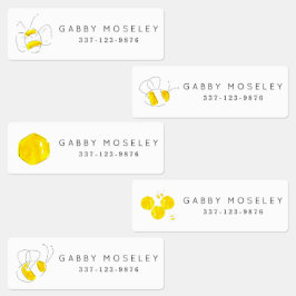 Etiquetas Bumble de Aquarela Amarela Bebê Personalizada Cria