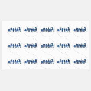 Etiquetas Bumbuns de Cachorro Azul