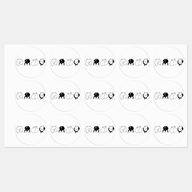 Etiquetas Bumbuns de hamster (Folha)