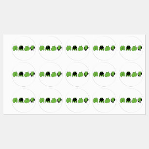 Etiquetas Bumbuns de Hamster Verde
