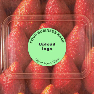 Etiquetas Business Brand on Light Green Circle Adhesive
