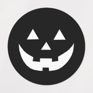 Etiquetas Cabeça de abóbora preta do Halloween Jack o lant