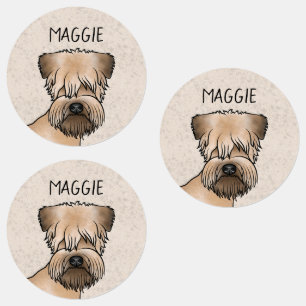 Etiquetas Cabeça de Cão Soft-Coated Wheaten Terrier Fofa e T