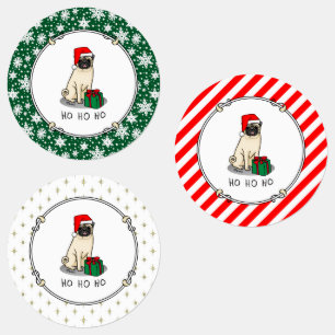 Etiquetas Cachorro de Papai Noel de Natal (desfiladeiro)