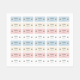 Etiquetas Cachorro francês bonito de volta ao arco-íris esco