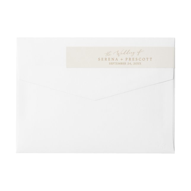 Etiquetas Caligrafia Dourada Delicada | Cream Wedding (Verso)