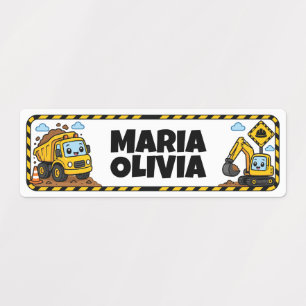 Etiquetas Caminhão Fofo Nome da Escola Personalizado