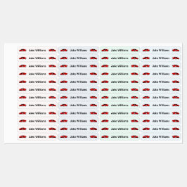 Etiquetas Car Design Kids' Name Clothing School Labels