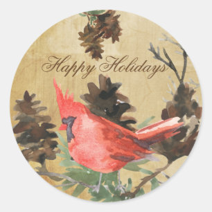 Etiquetas cardinais vermelhas do feriado do Natal