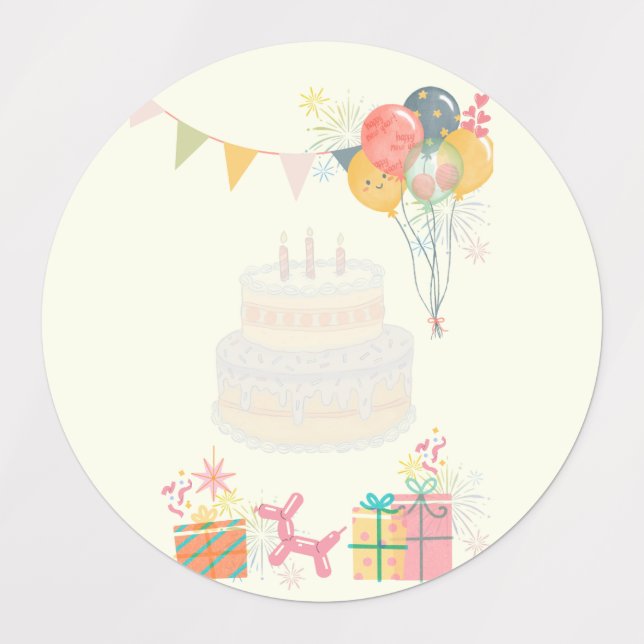 Etiquetas Cartão de Aniversário Cozy (Design 1)