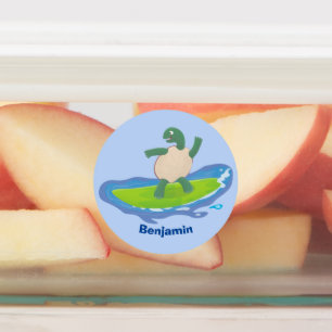 Etiquetas Cartografia de surf de tartaruga engraçada