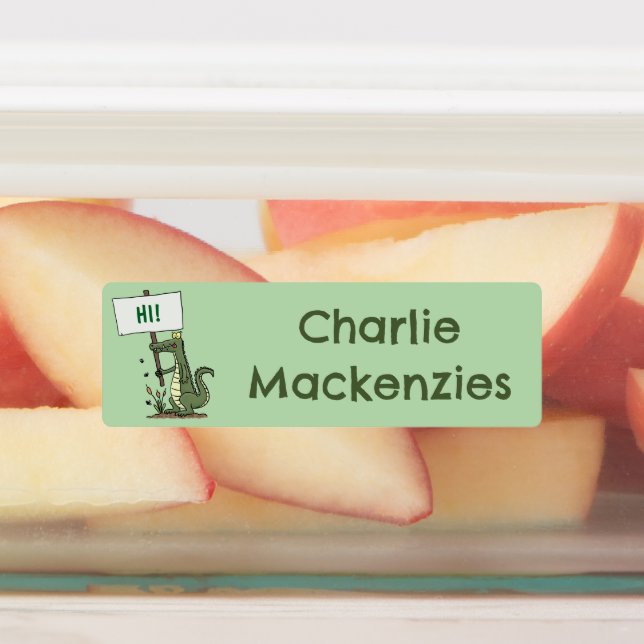 Etiquetas Cartoon crocodilo alligator engraçado personalizad (Afixado)