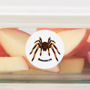Etiquetas Cartoon de aranha-do-marrom e-laranja-acastanhado