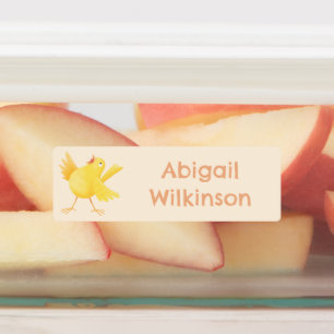 Etiquetas Cartoon de ave canário amarelo-bonito personalizad