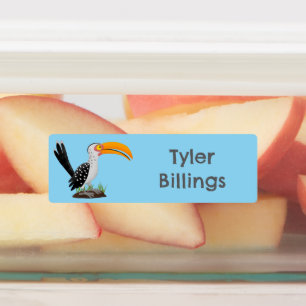 Etiquetas Cartoon de bico amarelo engraçado personalizado