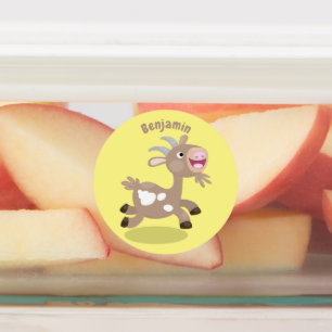 Etiquetas Cartoon de cabra feliz e bonito