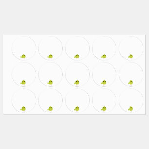 Etiquetas Cartoon de Pássaro Verde