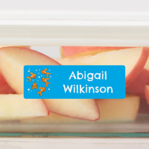 Etiquetas Cartoon de peixe-dourado, cor de laranja, personal