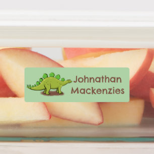 Etiquetas Cartoon engraçado de dinossauro de stegossauro per