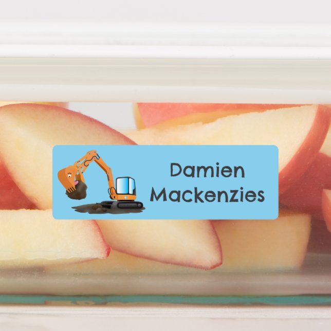 Etiquetas Cartoon escavador de laranja bonito personalizado (Afixado)