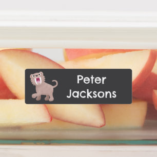 Etiquetas Cartoon Saber Toothed Tiger Smilodon personalizado