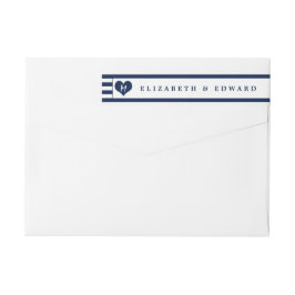 Etiquetas Casamento Azul e Branco do Marinho Quic Moderno