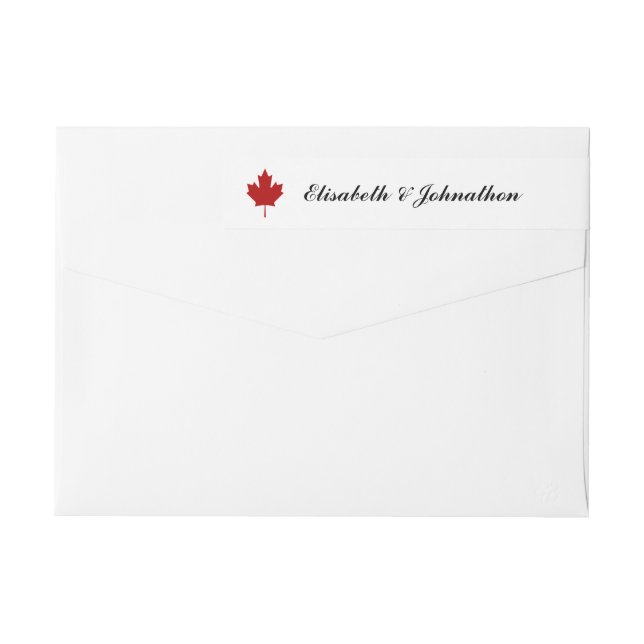 Etiquetas Casamento com Bandeira Canadense (Verso)