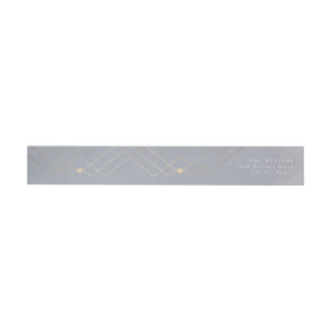 Etiquetas Casamento com Diamond Geo Deco da Cinza Dourada