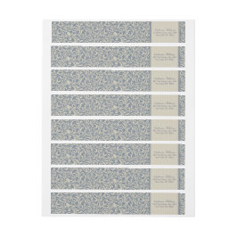 Etiquetas Casamento de Cores damasco Elegante Azul e Beige