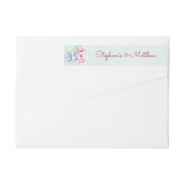 Etiquetas Casamento de Folhagem Floral do Moderno Cactus Suc