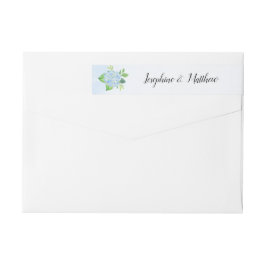 Etiquetas Casamento de Hydrangea Azul Moderno com Aquarela