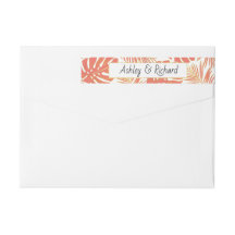 Casamento de monstera e folhas de palma de coral t