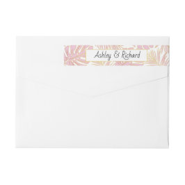 Etiquetas Casamento de monstera tropical rosa e folhas de pa