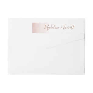 Etiquetas Casamento Dourado com Aquarela Rosa e Rosa