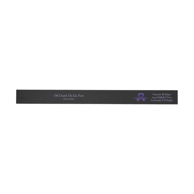 Etiquetas Casamento Gótico Preto Roxo (Individual)
