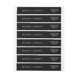 Etiquetas Casamento Negra Moderno Elegante