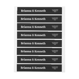 Etiquetas Casamento preto e branco, simples e moderno