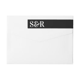 Etiquetas Casamento Simples Bold Monograma Elegante Moderno