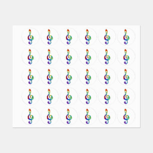 Etiquetas Cérebro de chave musical arco-íris