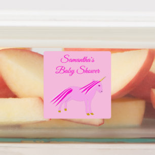 Etiquetas Chá de fraldas Personalizado bonito Pink Baby Girl