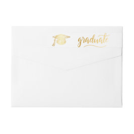 Etiquetas Chapéu Dourado da graduação do falso graduado da