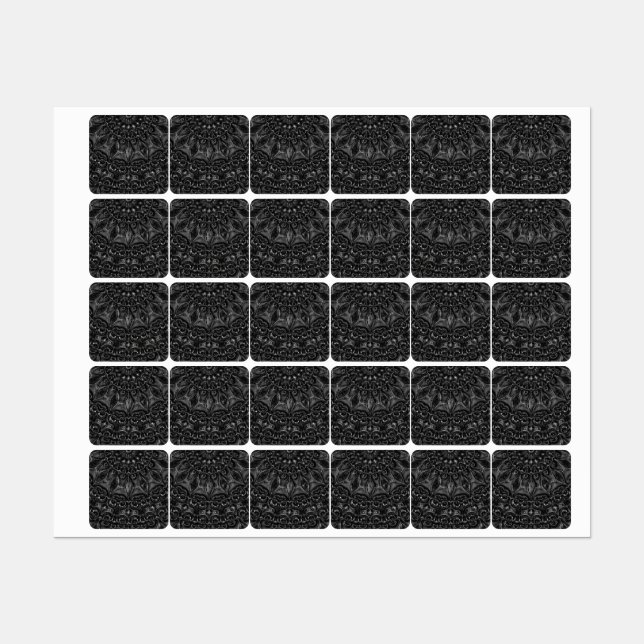 Etiquetas Charcoal Mandala  Labels (Folha)