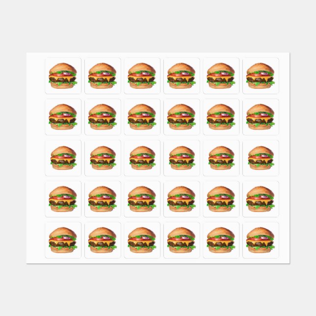 Etiquetas Cheeseburger Americano (Folha)