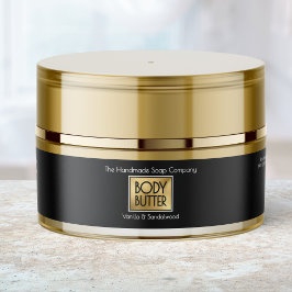 Etiquetas Chic Black & Gold Body Butter Jar Label 